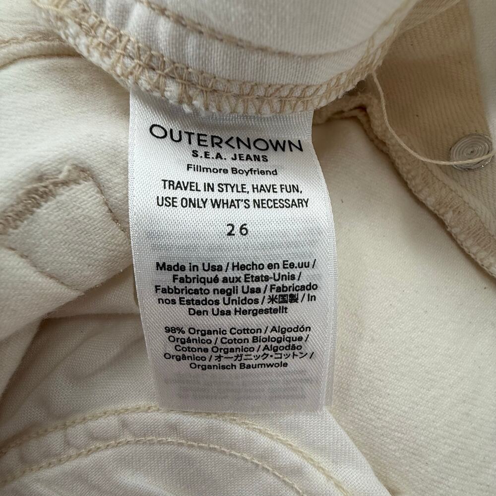 Outerknown S.E.A. Fillmore Boyfriend Jeans SZ 27 NWT Salt Organic Cotton Stretch - Picture 15 of 16